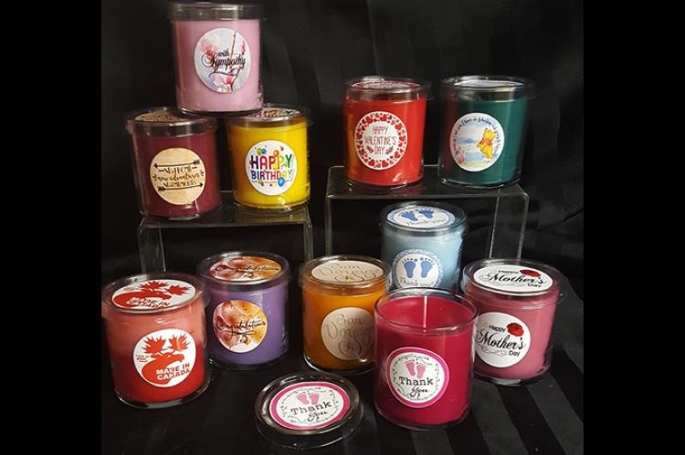 grouping of gift candles