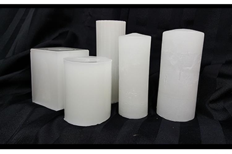 white pillar candles